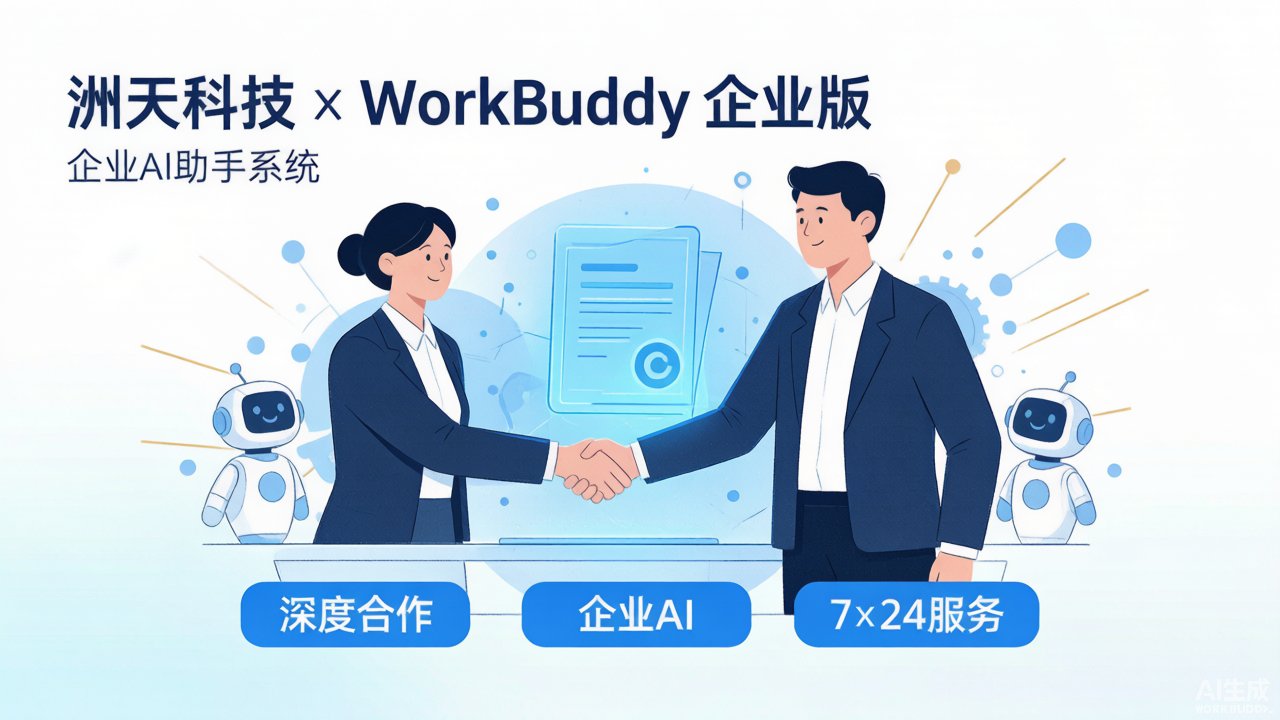 洲天科技正式成为腾讯WorkBuddy企业版合作代理商:13大职能场景,全心全意做好企业服务
