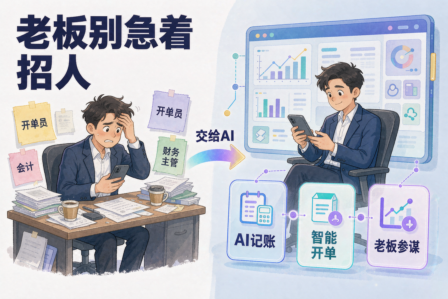 老板别急着招人:AI 记账、智能开单、老板参谋,三个"AI 员工"先顶上